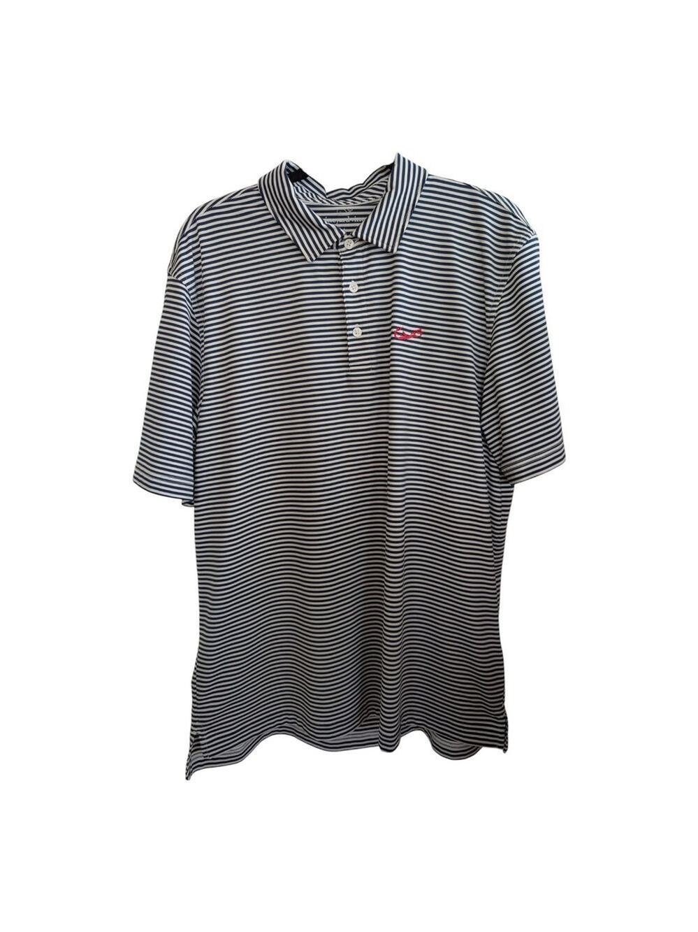 Vineyard Vines Striped "Cape Cod" Logo Performance Polo Size Large Preppy